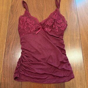Shein red lace top